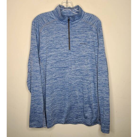 Eddie Bauer freedry 1/4 zip long sleeve pullover - blue - large - Picture 1 of 5